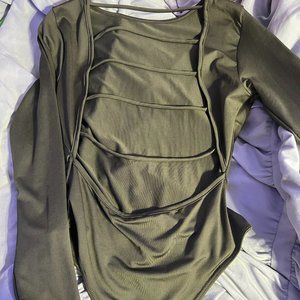 Strappy Green Bodysuit